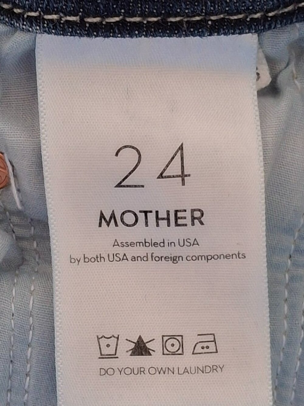 MOTHER High Waisted Looker Jeans 24 Medium Wash Blue USA - Picture 7 of 15